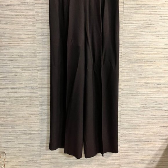 WIDE LEG BLACK PANTS - Size 14 - Flowey Flair - Pleated Front & Back Vintage! - Picture 7 of 9